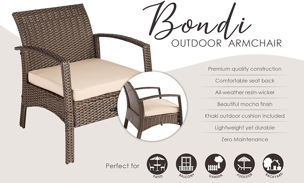 Balkene Home Deep Seating All Weather Wicker Lounge Chair - Standard