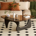 Coffee Table for Living Room Mid Century Modern Center Table with Glass Top and Wood,36 Inch, Transparent/Walnut