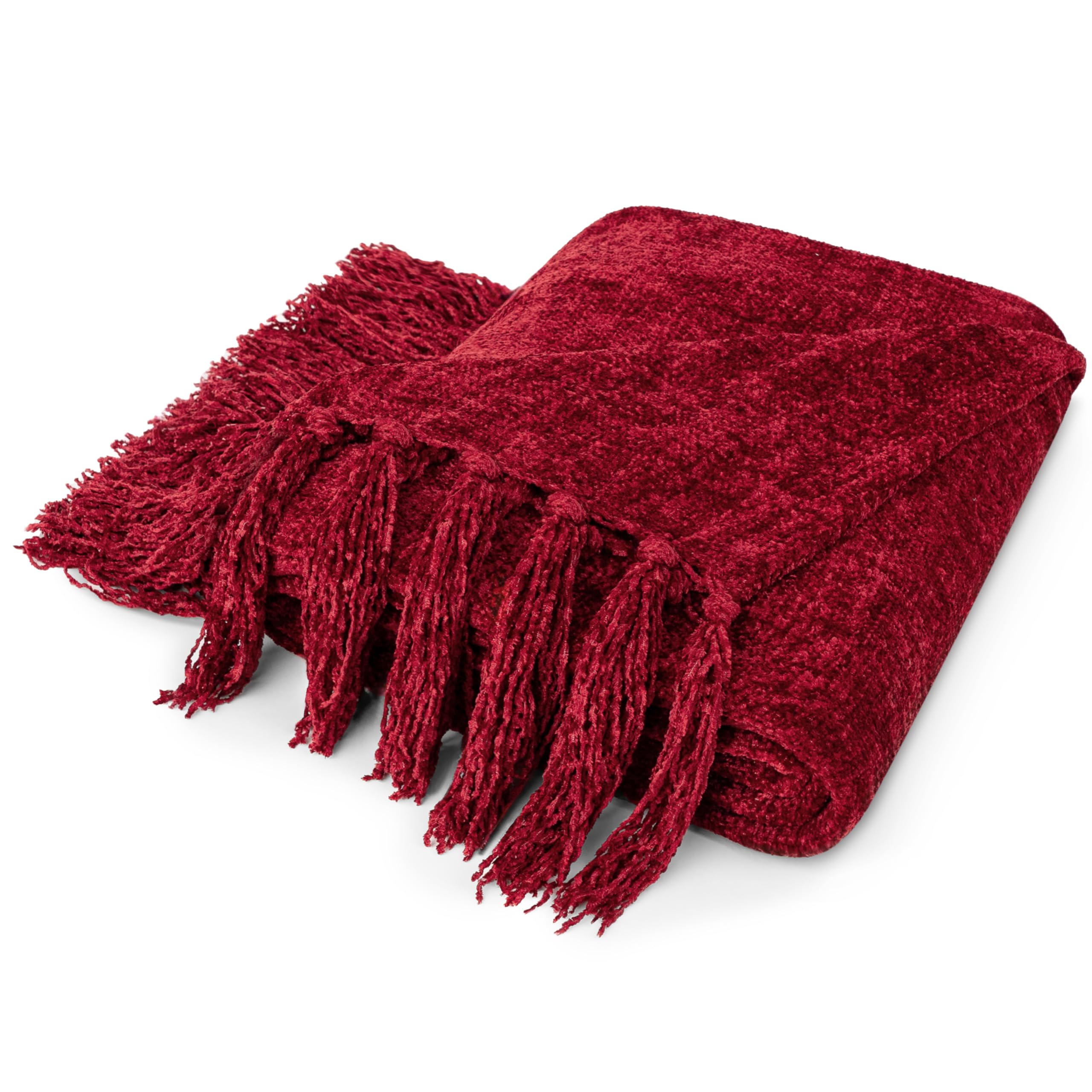 PAVILIA Olive Green Chenille Throw Blanket for Couch Sofa, Soft Olive Knit Throw with Tassel, Decorative Blanket for Bed Chair Living Room, Olive Green 50x60
