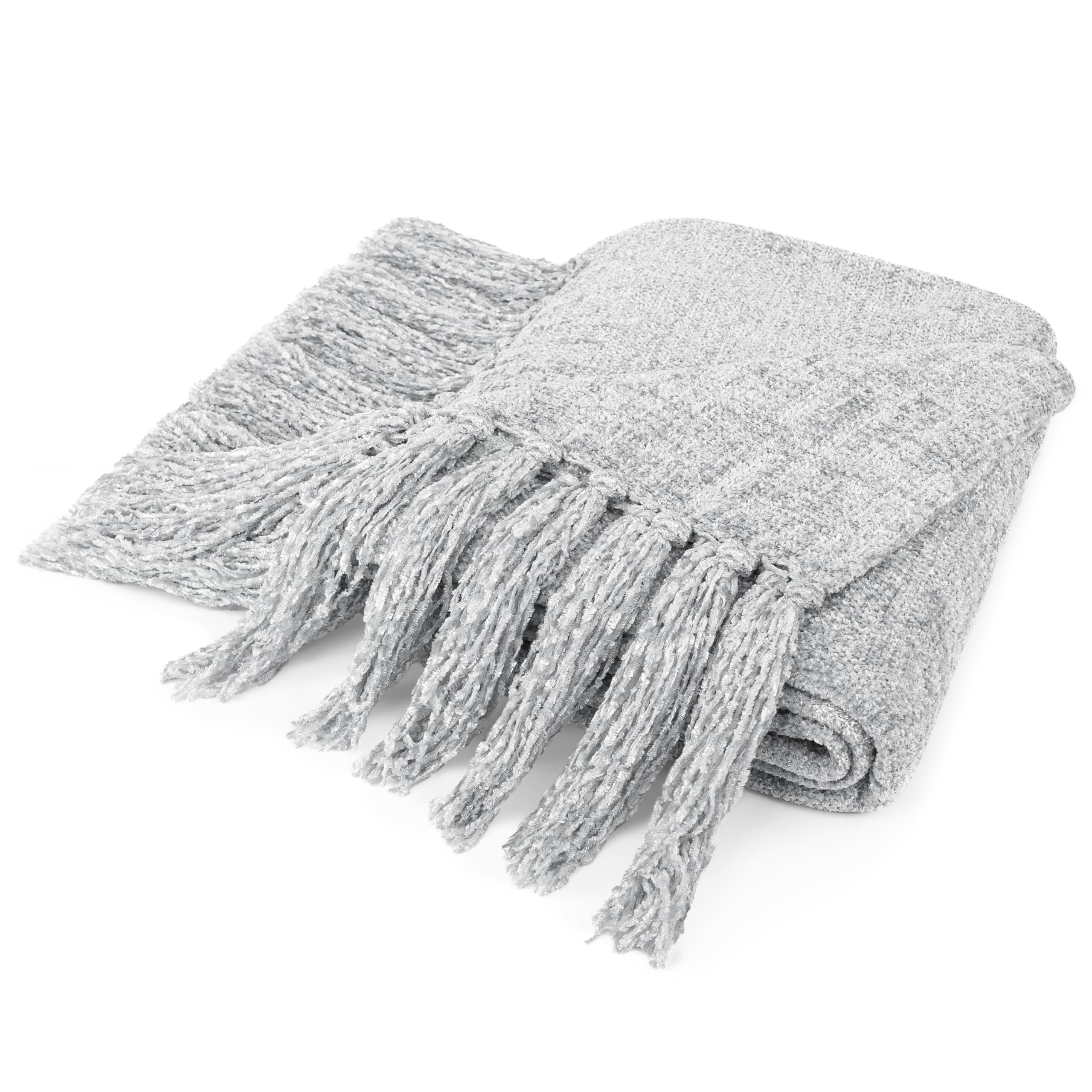 PAVILIA Olive Green Chenille Throw Blanket for Couch Sofa, Soft Olive Knit Throw with Tassel, Decorative Blanket for Bed Chair Living Room, Olive Green 50x60