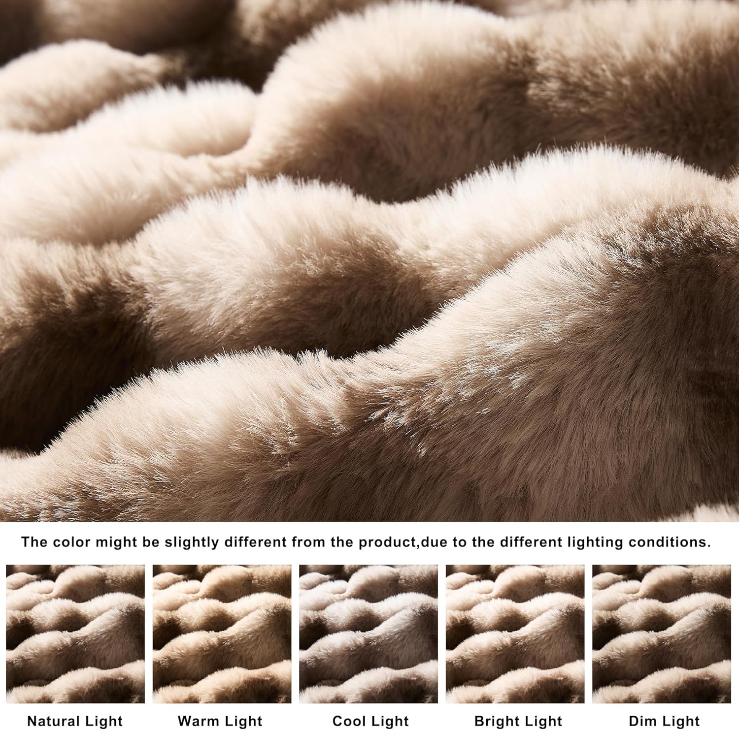 WDCOZY Luxury Bubble Throw Blanket, Faux Rabbit Fur Mink Plush Throw for Couch, Sofa and Bed, Soft Fluffy Fuzzy Furry Cozy Blanket, Thick and Warm for Women, 50x60 inches, Tie-Dye Grey, 950 GSM